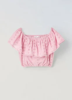 Blukids Top in puro cotone sangallo ragazza- T-shirt