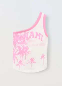 Blukids Top monospalla in cotone stretch ragazza- T-shirt
