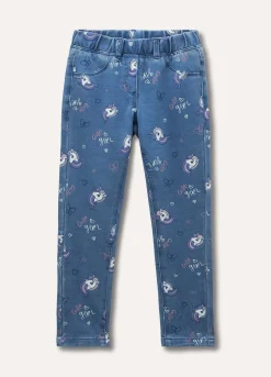 Blukids Treggings denim stampati bambina- Jeans