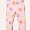 Blukids Treggings in cotone stretch con stampe neonata- Pantaloni