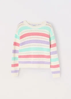 Blukids Tricot a righe multicolor bambina- Maglioni