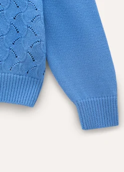 Blukids Tricot con cut out in misto cotone bambina- Maglioni