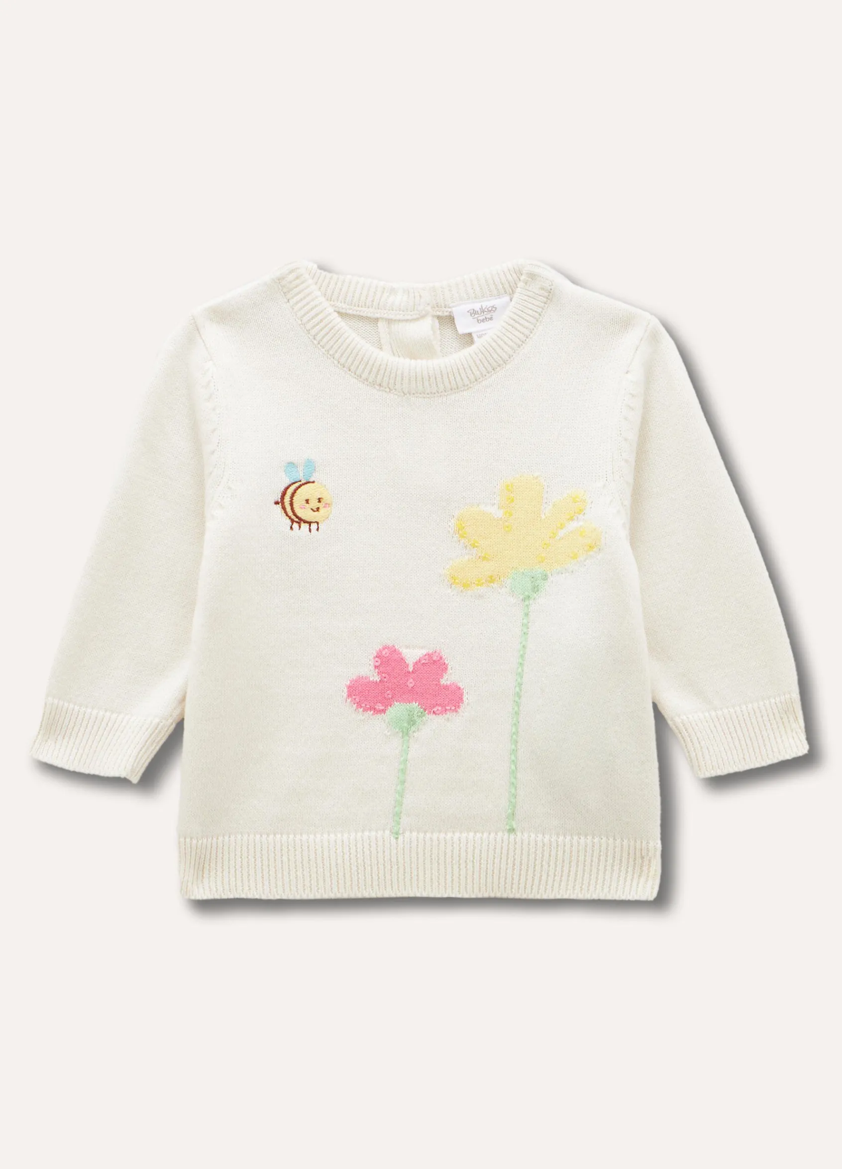 Blukids Tricot in cotone con ricami e applicazioni neonata- Maglioncini