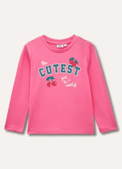 Blukids T-shirt a manica lunga in puro cotone bambina- T-shirt
