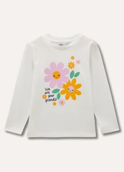 Blukids T-shirt a manica lunga in puro cotone bambina- T-shirt