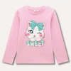 Blukids T-shirt a manica lunga in puro cotone bambina- T-shirt