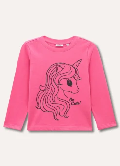 Blukids T-shirt a manica lunga in puro cotone bambina- T-shirt