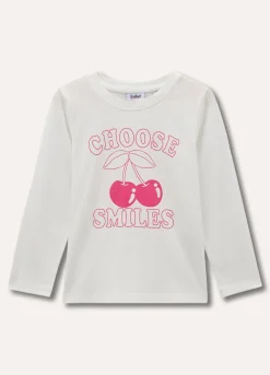 Blukids T-shirt a manica lunga in puro cotone bambina- T-shirt