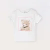 Blukids T-shirt a maniche corte con rouches in puro cotone neonata- T-shirt