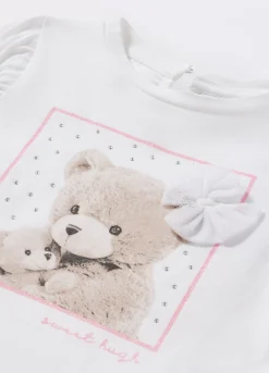 Blukids T-shirt a maniche corte con rouches in puro cotone neonata- T-shirt