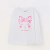 Blukids T-shirt a maniche lunghe in puro cotone con stampa bambina- T-shirt