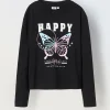 Blukids T-shirt a maniche lunghe in puro cotone ragazza- T-shirt
