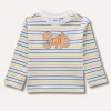 Blukids T-shirt a maniche lunghe in cotone a righe neonato- T-shirt