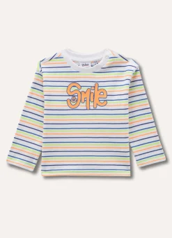 Blukids T-shirt a maniche lunghe in cotone a righe neonato- T-shirt