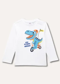 Blukids T-shirt a maniche lunghe in puro cotone neonato- T-shirt