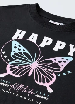 Blukids T-shirt a maniche lunghe in puro cotone ragazza- T-shirt
