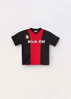 Blukids T-shirt calcio a righe bambino-Bambino T-shirt