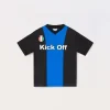Blukids T-shirt calcio a righe bambino-Bambino T-shirt