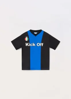 Blukids T-shirt calcio a righe bambino-Bambino T-shirt