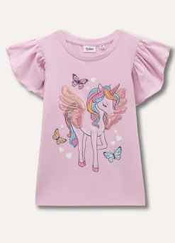 Blukids T-shirt con maniche ad aletta bambina- T-shirt