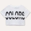 Blukids T-shirt cropped in puro cotone ragazza- T-shirt