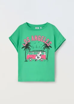 Blukids T-shirt cropped in puro cotone ragazza- T-shirt