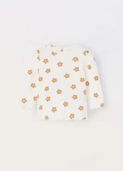 Blukids T-shirt in costina di cotone stretch neonata- T-shirt