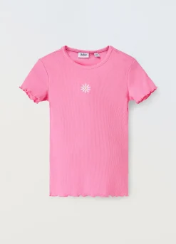 Blukids T-shirt in costina di cotone stretch bambina- T-shirt