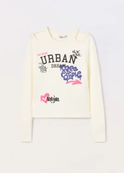 Blukids T-shirt in costina di cotone stretch ragazza- T-shirt