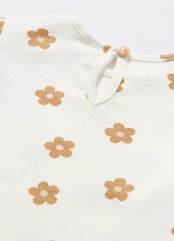 Blukids T-shirt in costina di cotone stretch neonata- T-shirt