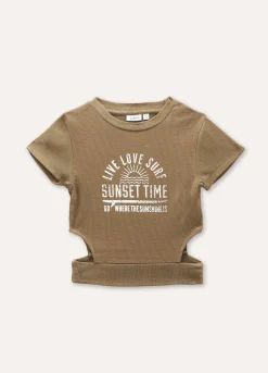 Blukids T-shirt in costina di viscosa stretch ragazza- T-shirt