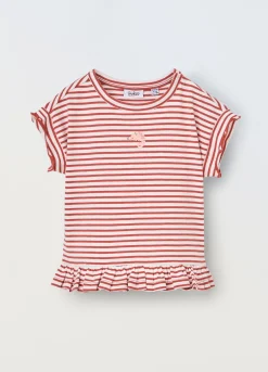 Blukids T-shirt in cotone stretch a righe neonata- T-shirt