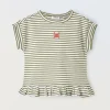Blukids T-shirt in cotone stretch a righe neonata- T-shirt