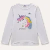 Blukids T-shirt in cotone stretch a maniche lunghe bambina- T-shirt