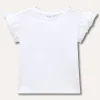 Blukids T-shirt in cotone stretch con rouches su manica bambina- T-shirt