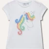 Blukids T-shirt in cotone stretch con applicazioni bambina- T-shirt