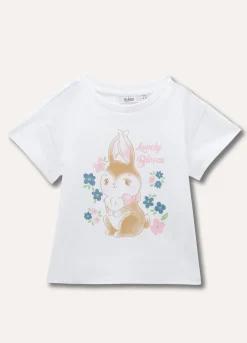 Blukids T-shirt in cotone stretch con stampa bambina- T-shirt