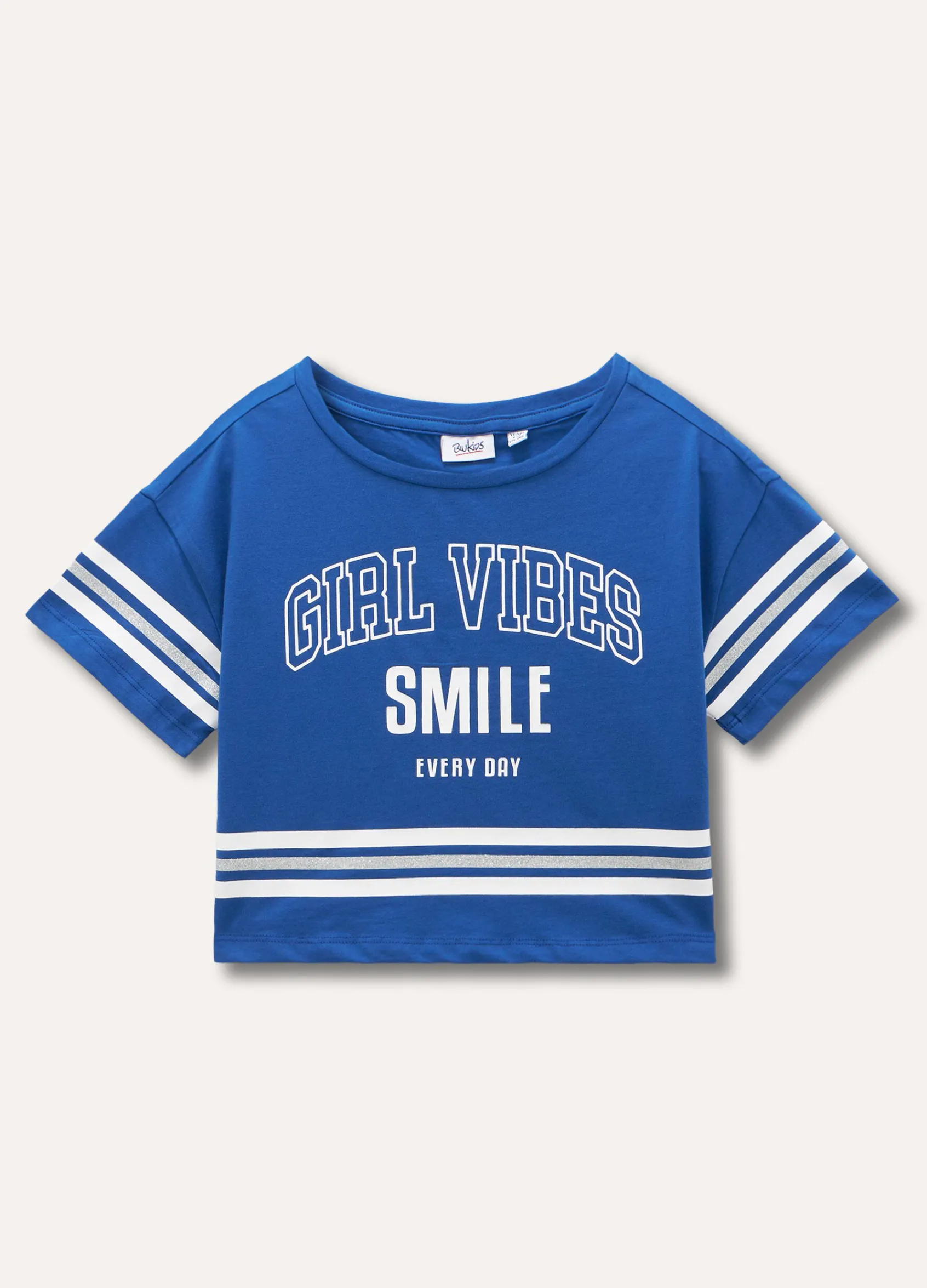 Blukids T-shirt in cotone stretch con stampa ragazza- T-shirt