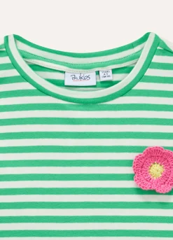 Blukids T-shirt in cotone stretch a righe bambina- T-shirt