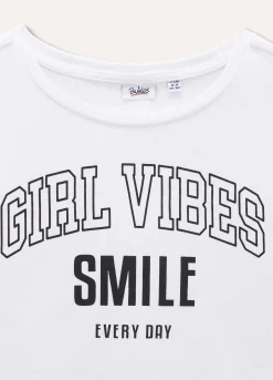 Blukids T-shirt in cotone stretch con stampa ragazza- T-shirt
