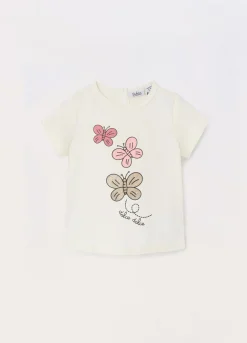 Blukids T-shirt in jersey di cotone stretch neonata- T-shirt