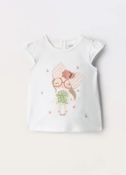 Blukids T-shirt in jersey di cotone stretch neonata- T-shirt