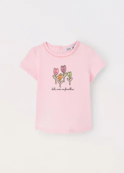 Blukids T-shirt in jersey di cotone stretch neonata- T-shirt