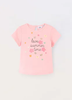 Blukids T-shirt in jersey di cotone stretch neonata- T-shirt