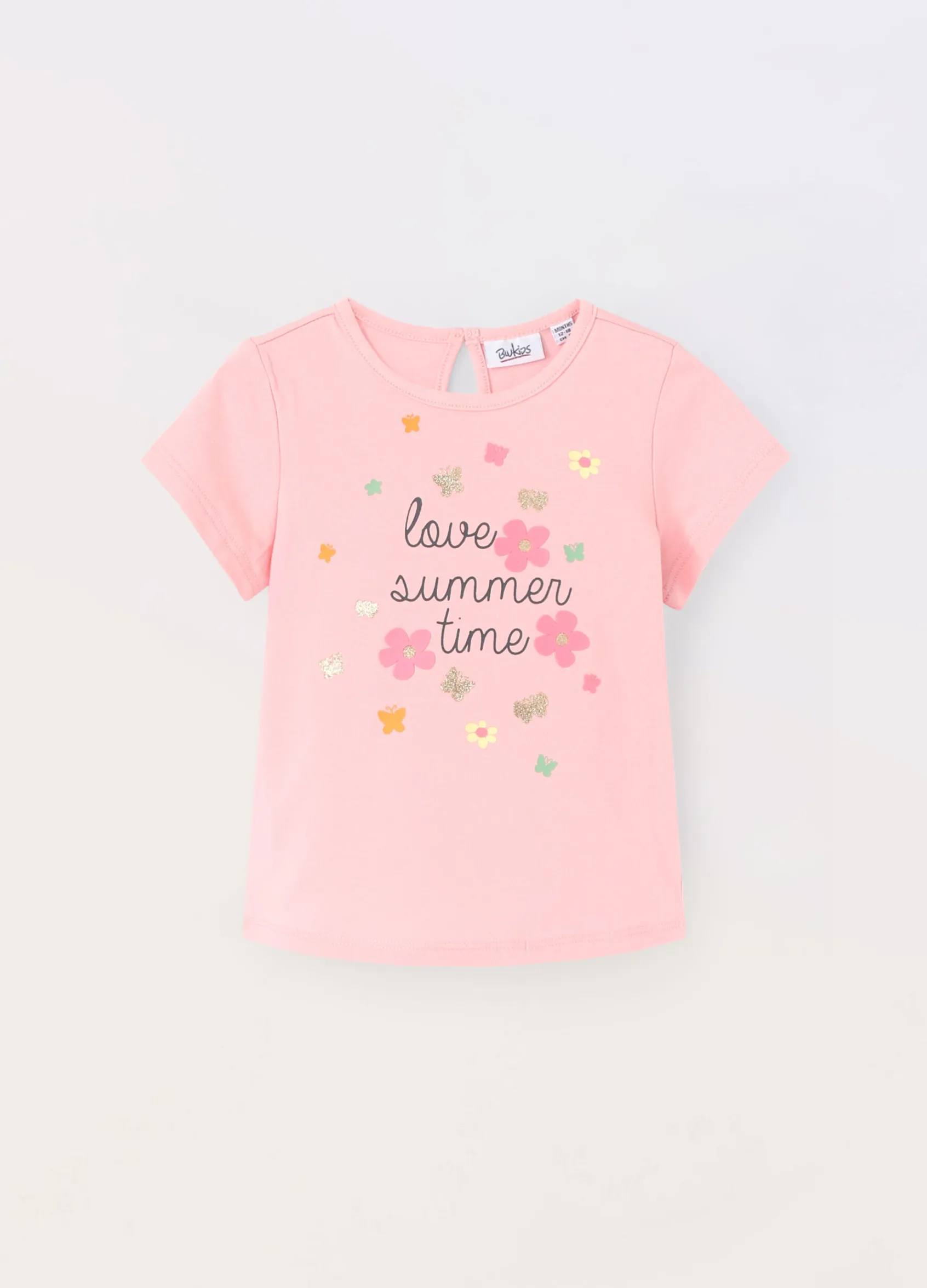 Blukids T-shirt in jersey di cotone stretch neonata- T-shirt