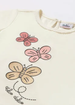Blukids T-shirt in jersey di cotone stretch neonata- T-shirt