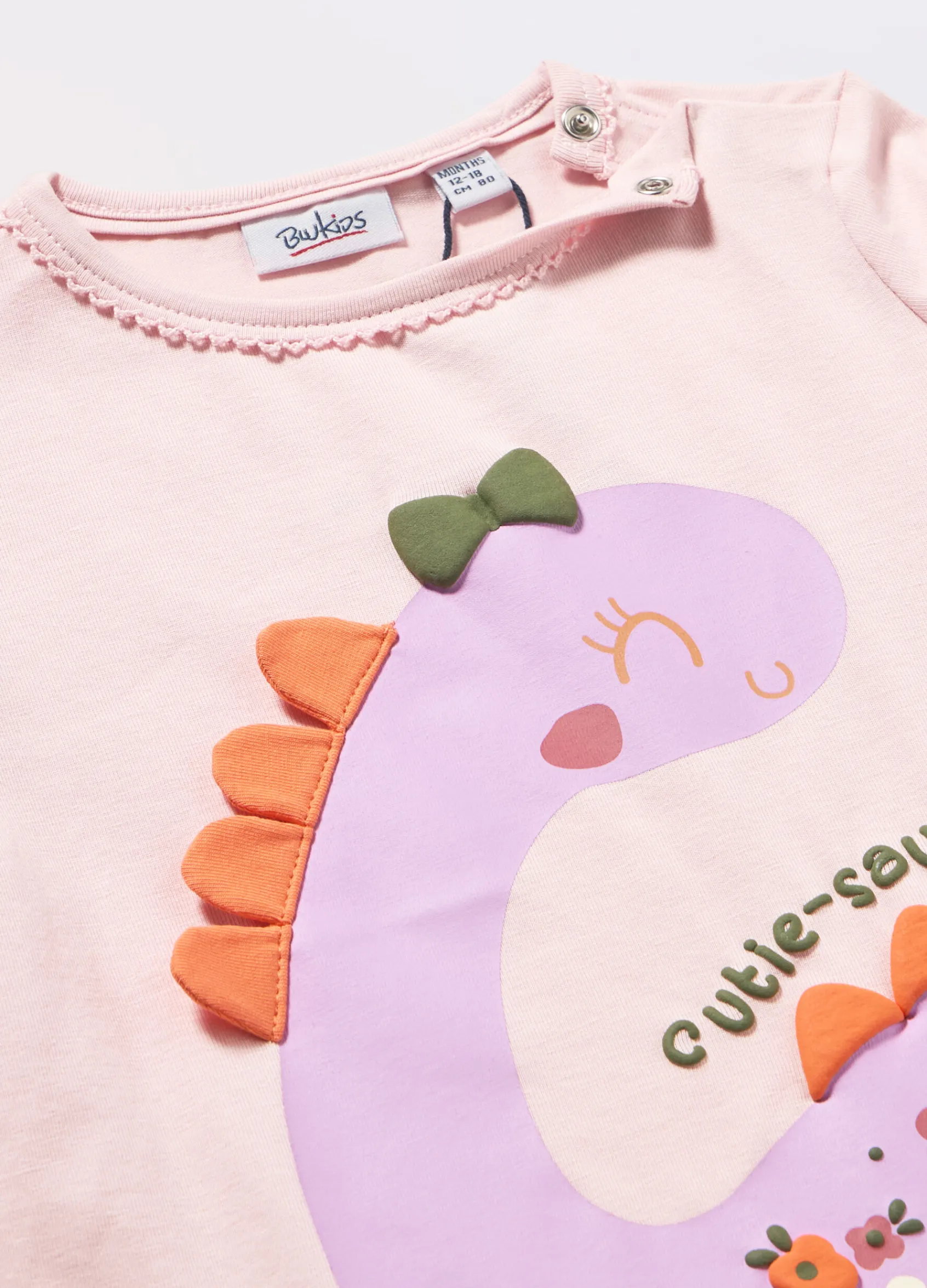 Blukids T-shirt in jersey di cotone stretch neonata- T-shirt