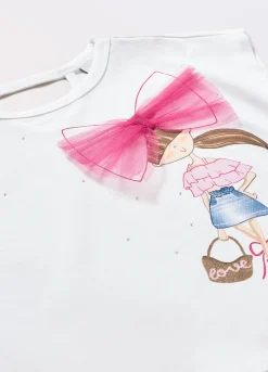 Blukids T-shirt in jersey di cotone stretch bambina- T-shirt