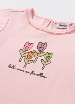 Blukids T-shirt in jersey di cotone stretch neonata- T-shirt