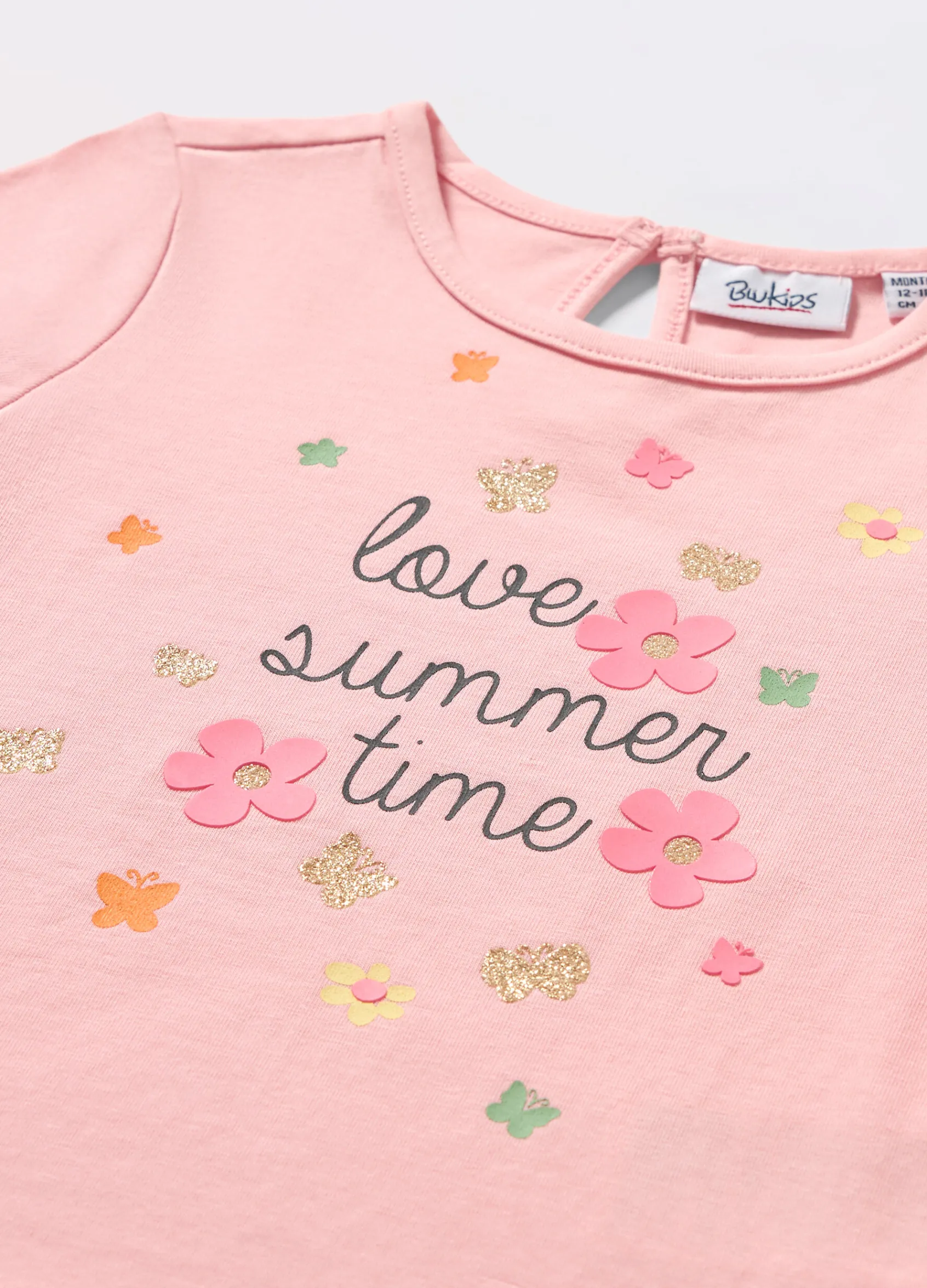 Blukids T-shirt in jersey di cotone stretch neonata- T-shirt